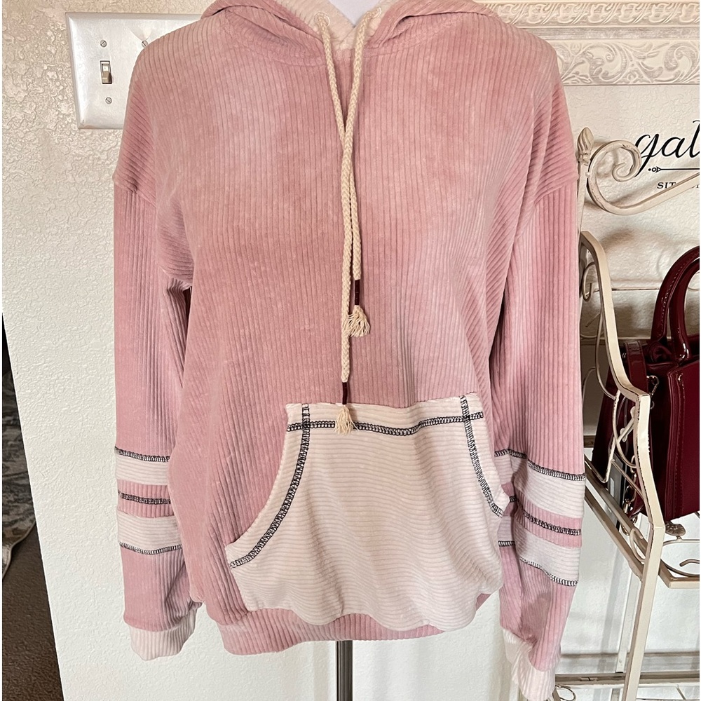 Varsity Long Sleeve Corduroy Hoodie - Picture 4 of 4